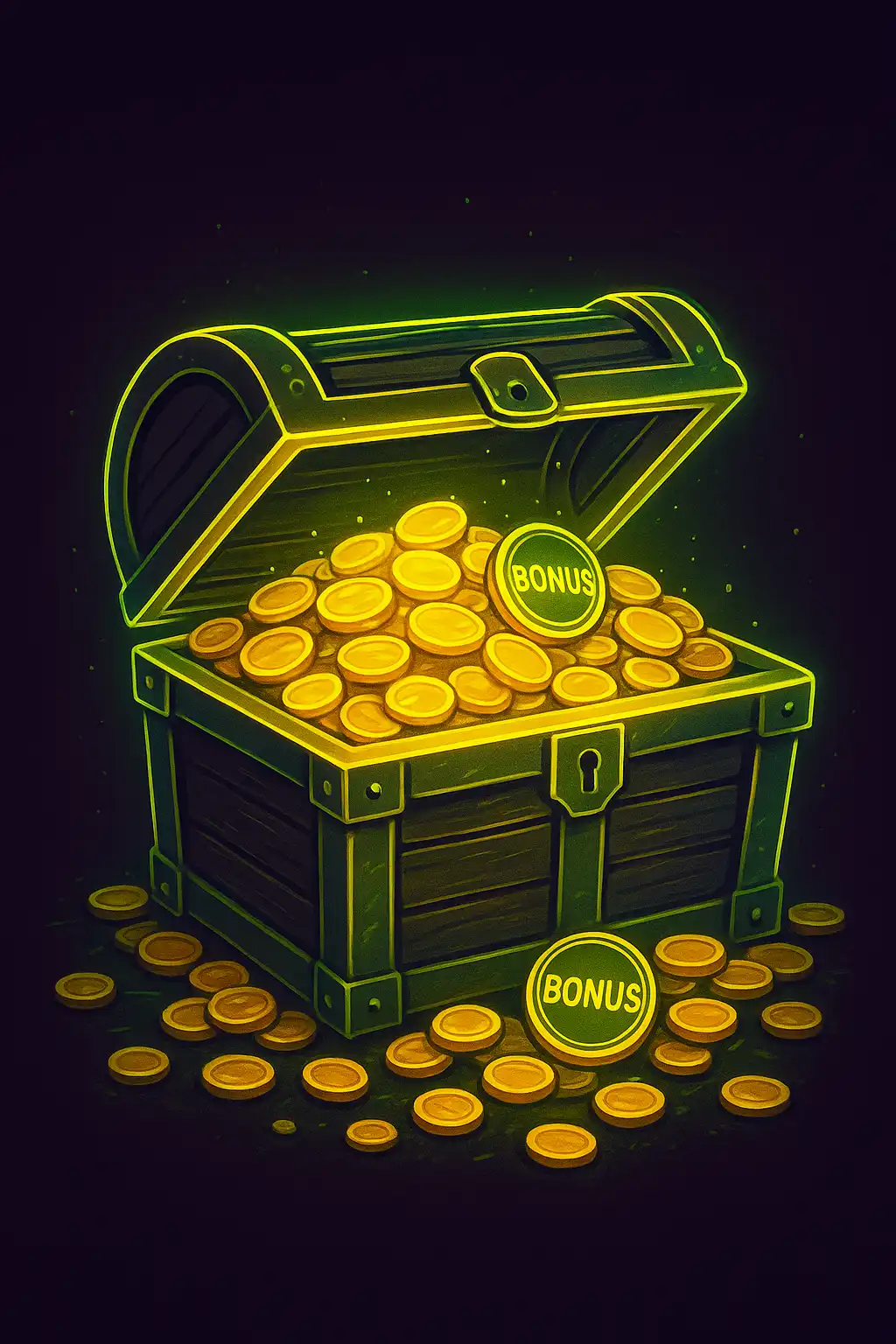 Zlat bonus simbol in žetoni na temno vijoličnem ozadju igralnice Norsewin